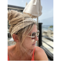 Twist Bandeau 'Suede Drops Taupe'