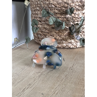 haarklem -floral blue orange- XS