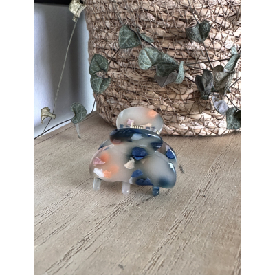 haarklem -floral blue orange- XS